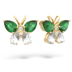 Emerald Butterfly 14K Yellow Gold earrings E2215