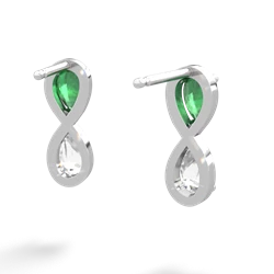 Emerald Infinity 14K White Gold earrings E5050