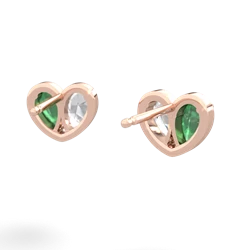 Emerald 'Our Heart' 14K Rose Gold earrings E5072