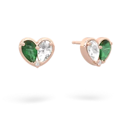 Emerald 'Our Heart' 14K Rose Gold earrings E5072