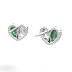 Emerald 'Our Heart' 14K White Gold earrings E5072