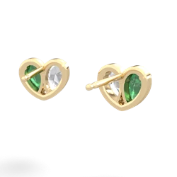 Emerald 'Our Heart' 14K Yellow Gold earrings E5072