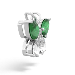 Emerald Butterfly 14K White Gold pendant P2215