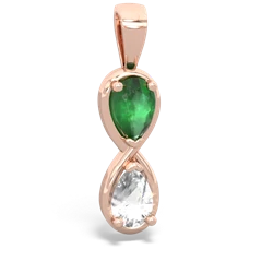 Emerald Infinity 14K Rose Gold pendant P5050