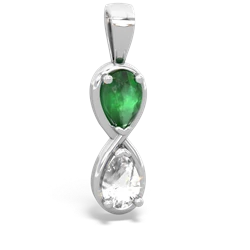 Emerald Infinity 14K White Gold pendant P5050