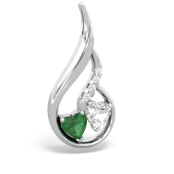 Emerald Keepsake Curves 14K White Gold pendant P5450