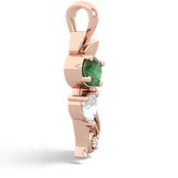 Emerald Kitten 14K Rose Gold pendant P5780