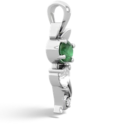 Emerald Kitten 14K White Gold pendant P5780