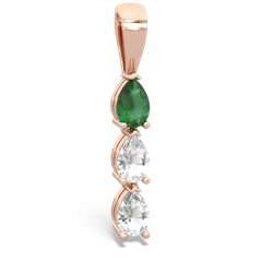 Emerald Dew Drops 14K Rose Gold pendant P2251