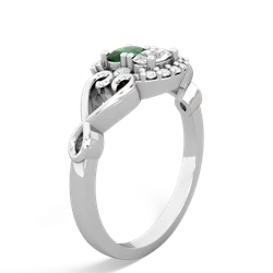 Emerald Love Nest 14K White Gold ring R5860