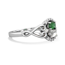 Emerald Love Nest 14K White Gold ring R5860