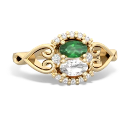 Emerald Love Nest 14K Yellow Gold ring R5860