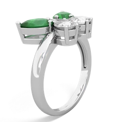 Emerald Butterfly 14K White Gold ring R2215