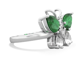 Emerald Butterfly 14K White Gold ring R2215