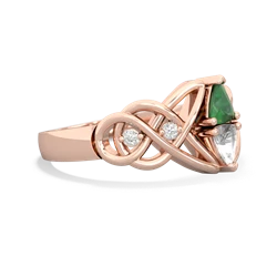 Emerald Keepsake Celtic Knot 14K Rose Gold ring R5300