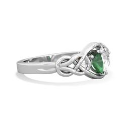 Emerald Celtic Love Knot 14K White Gold ring R5420