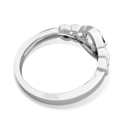 Emerald Celtic Love Knot 14K White Gold ring R5420