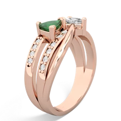 Emerald Bowtie 14K Rose Gold ring R2360