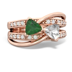 Emerald Bowtie 14K Rose Gold ring R2360