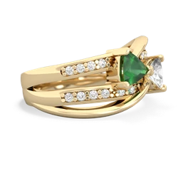 Emerald Bowtie 14K Yellow Gold ring R2360