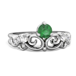 Emerald Crown Keepsake 14K White Gold ring R5740