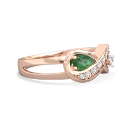 Emerald Diamond Infinity 14K Rose Gold ring R5390