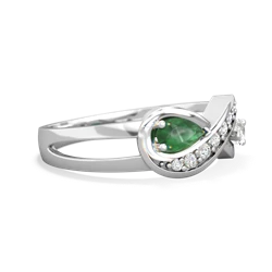 Emerald Diamond Infinity 14K White Gold ring R5390