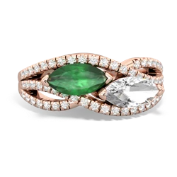 Emerald Diamond Rivers 14K Rose Gold ring R3070