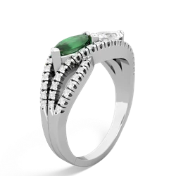 Emerald Diamond Rivers 14K White Gold ring R3070