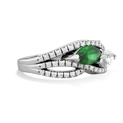 Emerald Diamond Rivers 14K White Gold ring R3070