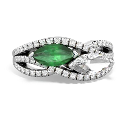 Emerald Diamond Rivers 14K White Gold ring R3070