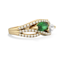 Emerald Diamond Rivers 14K Yellow Gold ring R3070