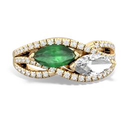 Emerald Diamond Rivers 14K Yellow Gold ring R3070