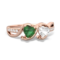 Emerald Side By Side 14K Rose Gold ring R3090