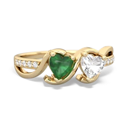 Emerald Side By Side 14K Yellow Gold ring R3090