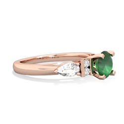 Emerald 6Mm Round Eternal Embrace Engagement 14K Rose Gold ring R2005