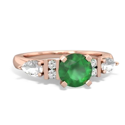 Emerald 6Mm Round Eternal Embrace Engagement 14K Rose Gold ring R2005