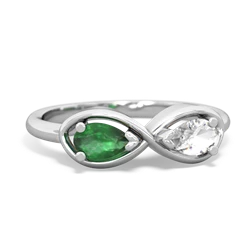 Emerald Infinity 14K White Gold ring R5050