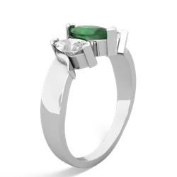 Emerald Three Peeks 14K White Gold ring R2433