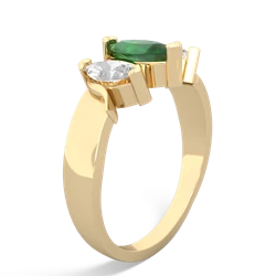 Emerald Three Peeks 14K Yellow Gold ring R2433