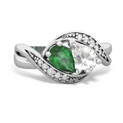 Emerald Summer Winds 14K White Gold ring R5342