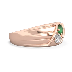 Emerald Men's Streamline 14K Rose Gold ring R0460