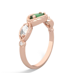 Emerald Milgrain Marquise 14K Rose Gold ring R5700