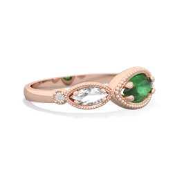 Emerald Milgrain Marquise 14K Rose Gold ring R5700