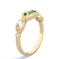 Emerald Milgrain Marquise 14K Yellow Gold ring R5700