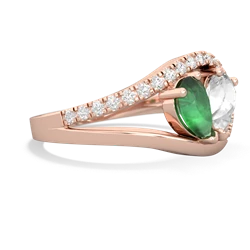 Emerald Nestled Heart Keepsake 14K Rose Gold ring R5650