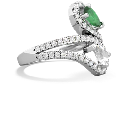 Emerald Diamond Dazzler 14K White Gold ring R3000