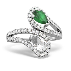 Emerald Diamond Dazzler 14K White Gold ring R3000