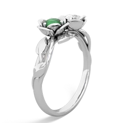 Emerald Rose Garden 14K White Gold ring R5510