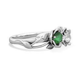 Emerald Rose Garden 14K White Gold ring R5510